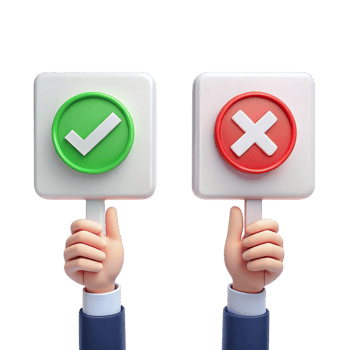 Hands Holding Digital Yes and No Signs png