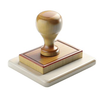 Close-up of a Wooden Rubber Stamp png