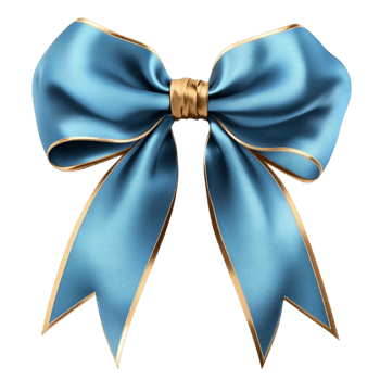 Elegant Blue Ribbon Bow for Gifts png