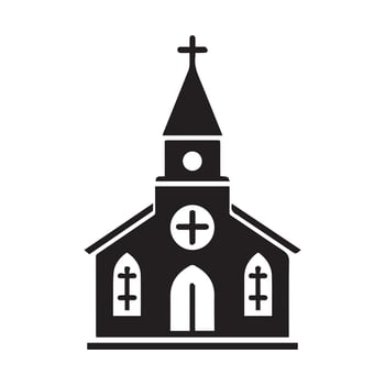 Simple Silhouette of a Church at Night vector