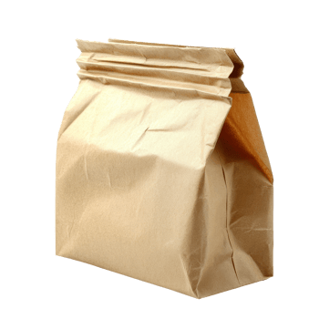 A simple brown paper bag isolated on a transparent background showcasing its texture and natural appearance, Brown paper bag isolated on transparent background Stock Photo png