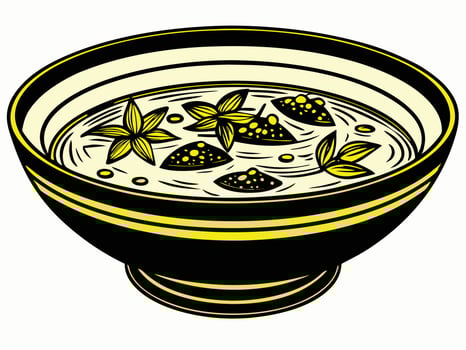 Serving Juice on a Black Plate vector