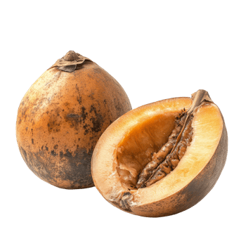 Santol fruit halves displayed on a transparent background showcasing their unique texture and color for culinary uses, Santol fruit on transparent background png