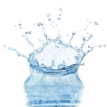 Water splash captured in high detail, exploding into droplets against a pure transparent background, Water splash isolated on transparent png