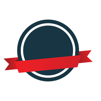 Promotion badge with red ribbon png