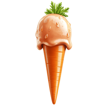 Carrot Ice Cream with a Drop of Water on Top png