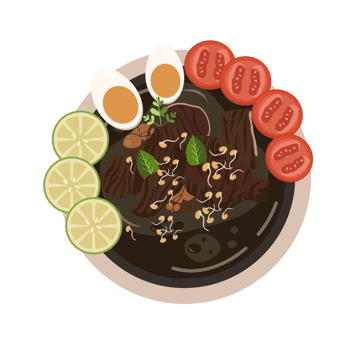 A plate with meat, eggs and tomatoes png