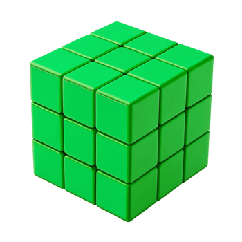 Solved Green Rubik's Cube 3D Render png