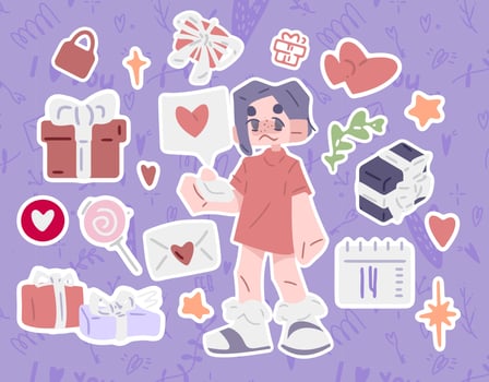 Valentine's Gift Character vector