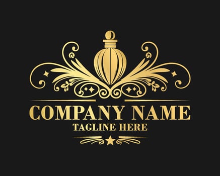 Luxury style perfume company logo vector