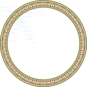 round colored seamless classical byzantine ornament. Infinite circle, border, frame Ancient Greece, Eastern Roman Empire. vector