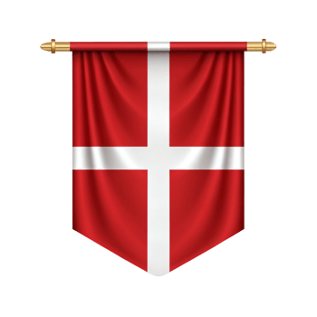 Denmark Flag banner isolated on transparent background png