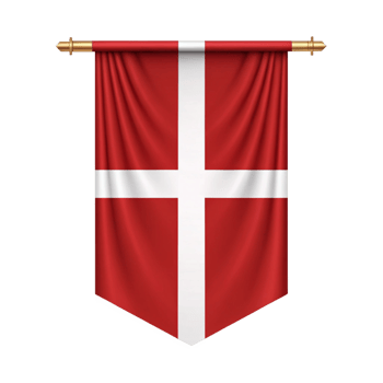 Denmark Flag banner clipart isolated on transparent background png