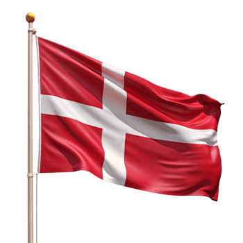 Denmark Waving Flag on transparent background png