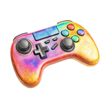 Colorful Gaming Controller on Transparent Background png