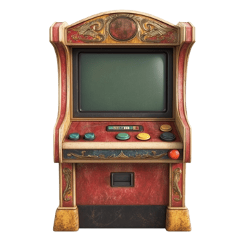 Vintage Slot Machine on Transparent Background png