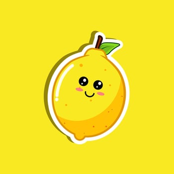 Lemon kawaii illustration cartoon design vector