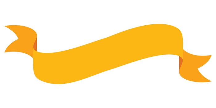 Illustrated decorative yellow ribbon banner label tag illustration graphic element vector