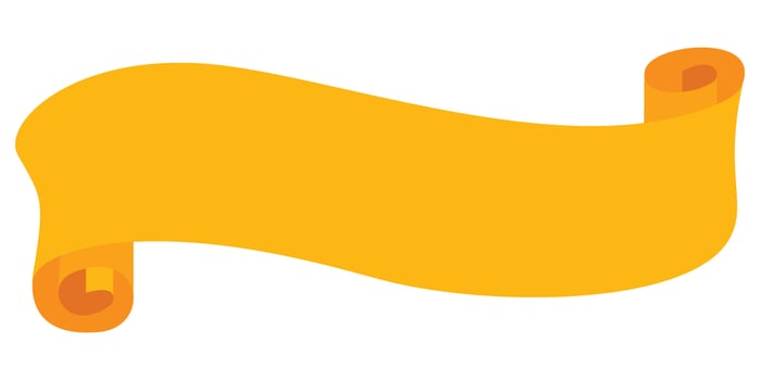 Illustrated decorative yellow ribbon label tag illustration vector