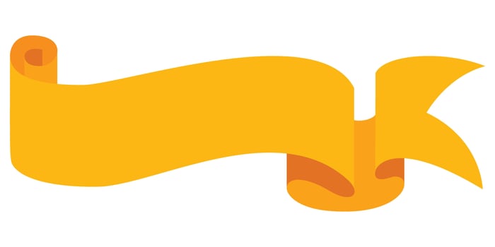 Illustrated yellow ribbon label tag illustration graphic vector