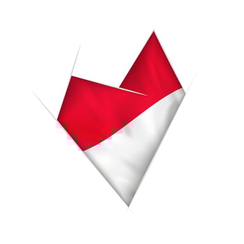 Sketched crooked heart with Monaco flag vector