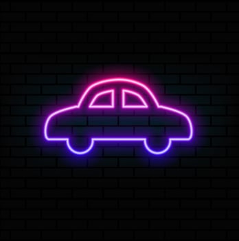 Retro Soviet Car Neon Icon vector