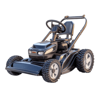 A Modern Black Riding Lawn Mower with Large Wheels png