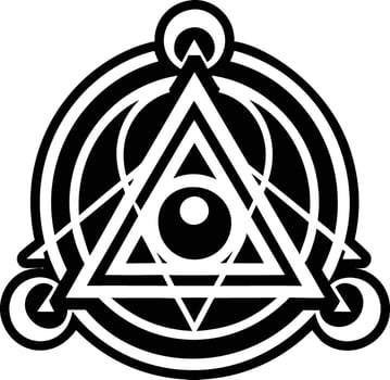 A glyph style icon of an ancient sigil symbol vector