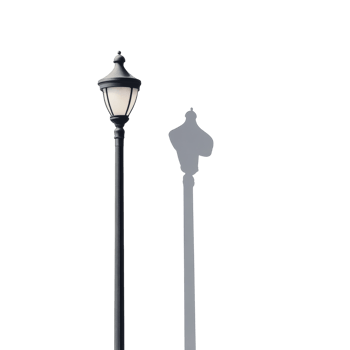 Illuminated Lamppost Stands Tall Beside Its Shadow png