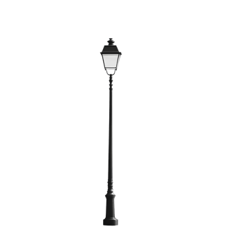 Elegant Black Streetlamp Standing Tall Against Dark Background png
