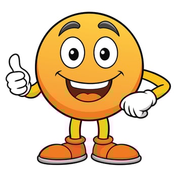 emoticon character showing thumbs up background vector
