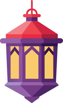 Purple 3D Arabic Ramadan Lantern Icon vector