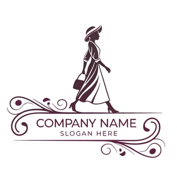 a woman in a hat and dress background vector
