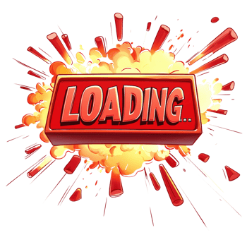 Explosive Loading Screen Comic Book Style Design png