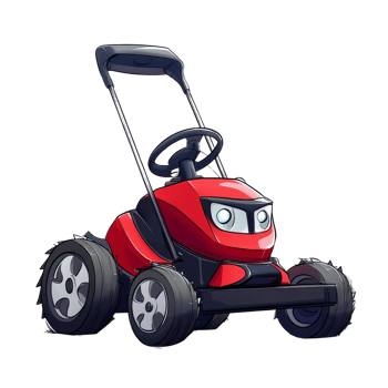 A Red Childrens Ride On Lawn Mower Toy Vehicle png
