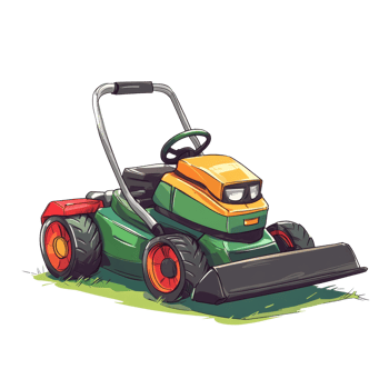 A Cartoon Illustration Of A Modern Lawn Mower png