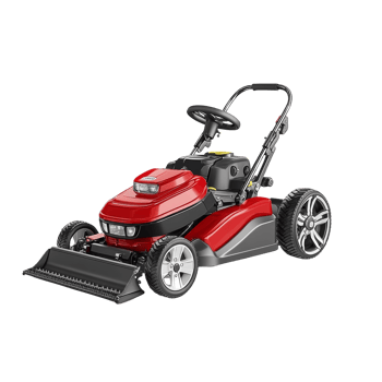 Modern Red Lawn Tractor With Steering Wheel png