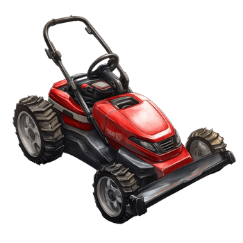 Powerful Red Robotic Lawn Mower Design png