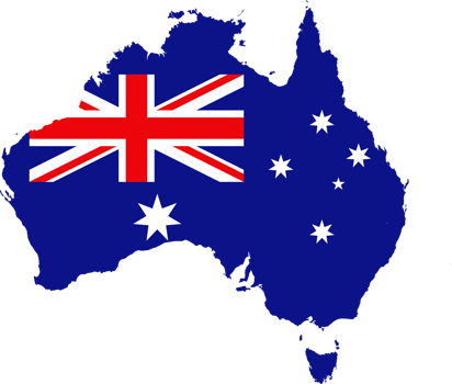 Australia fills with flag transparent map png