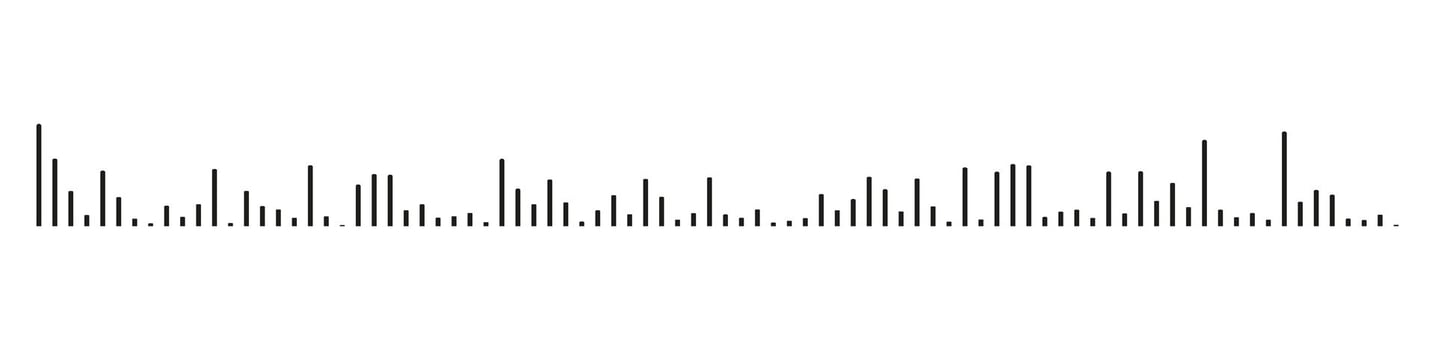Equaliser symbol. Voice message mockup. Audio chat speech sound wave icon. Element for mobile messenger, podcast online radio interface, music player, app. Waveform pattern layout on white background. vector