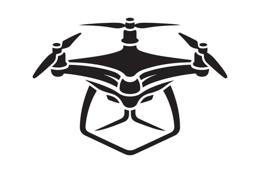 Clean Drone Outline Simple Black Artwork vector