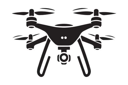 Black Silhouette Drone Minimalist Illustration vector