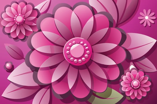 Vibrant Pink Floral Design for a Decorative Background. vector