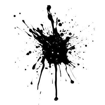 Abstract Liquid Splash Design White On Black png