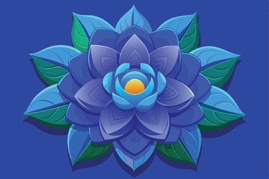 Vibrant Blue Flower Illustration Artistic Floral Design. vector
