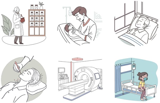 Advanced MRI Medicine Bundle. Powerful Imaging Collection Illustrations vector