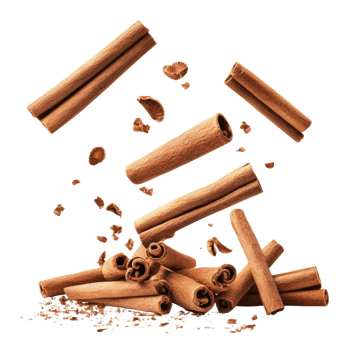 Cinnamon Sticks Falling and Crumbling on Black Background png