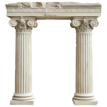 Ancient Greek Ionic Columns Architectural Fragment png