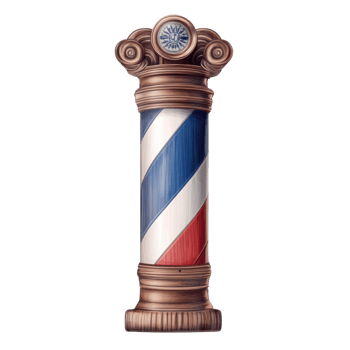 Classic Barbershop Pole Design Illustrative Artwork png
