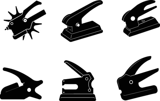 Hole puncher silhouette illustration vector